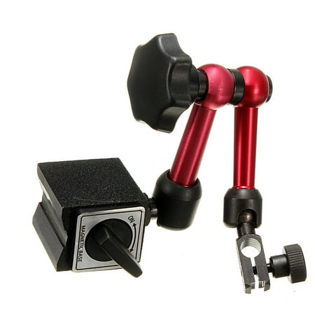Metric Dial Indicator - Universal Flexible Magnetic Base Holder Stand for Dial Gauge Test Indicator Tool ON/OFF Control