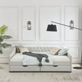 thumbnail image 2 of JAMPOOCA Linen Storage Queen size Upholstered Daybed with Storage Drawers Beige, 2 of 9