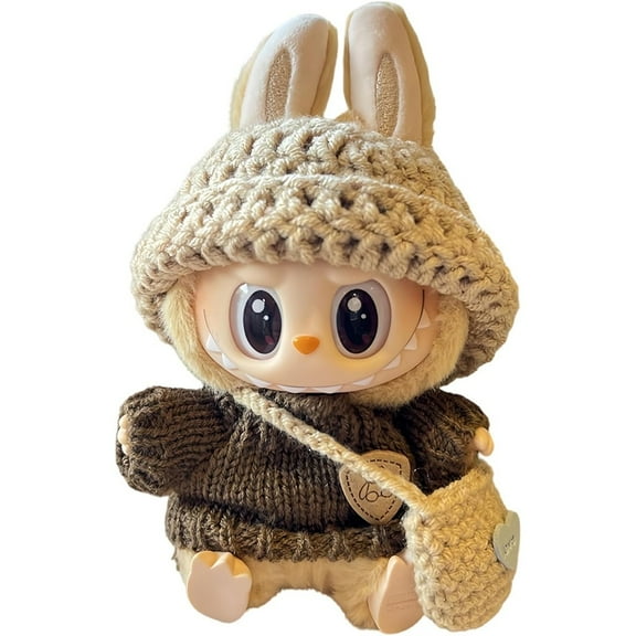 Clothes for Doll(NO Doll) - Handcrafted Crochet 3-Piece Set for 17cm Doll Clothes ,Premium Outfit with Accessories, Stylish Clothes for Doll