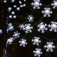 thumbnail image 3 of RV Led copo de nieve luces solares guirnalda Navidad lámpara decorativa copo de nieve estrella luz pequeña lámpara colorida 12m 100 luces brillar  Electrónica, 3 of 5