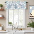 thumbnail image 2 of Summer Ocean Life Valance Curtain Marine Coral Starfish Line Window Valances Rod Pocket Short Curtains Window Treatments for Kitchen Bedroom Bathroom Laundry 42" x 12", 2 of 9