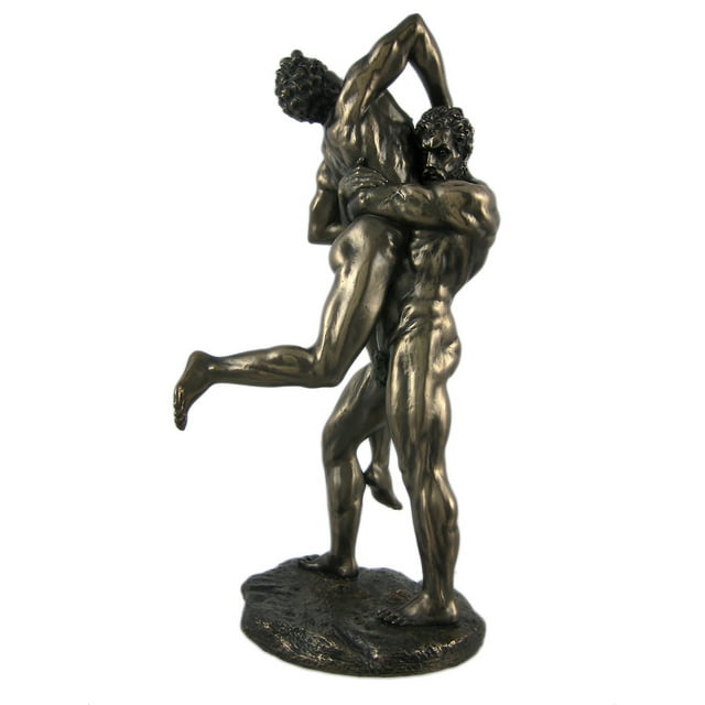 Mythe Grec de Statue de Bronze d'Hercule et d'Anteus