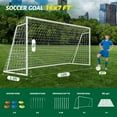 thumbnail image 2 of Slsy Foldable Soccer Goal - 12x6FT Soccer Goals for Backyard - Foldable Steel Soccer Goal with Training Target & 6 Cones for Teens/Adults Practice Training, 2 of 7