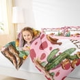 thumbnail image 4 of jejeloiu Cowgirl Watercolor Desert 7-Piece Twin Bedding Sets Kids,Pink Cow Print Bedding Comforter Set,Reversible, 4 of 7