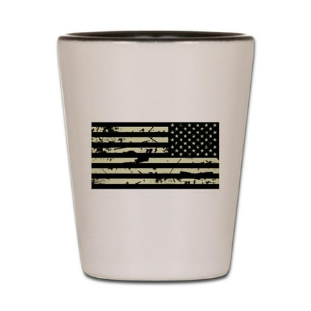 

CafePress - Weathered Reverse U.S. Flag (Sand) - White/Black Shot Glass Unique and Funny Shot Glass