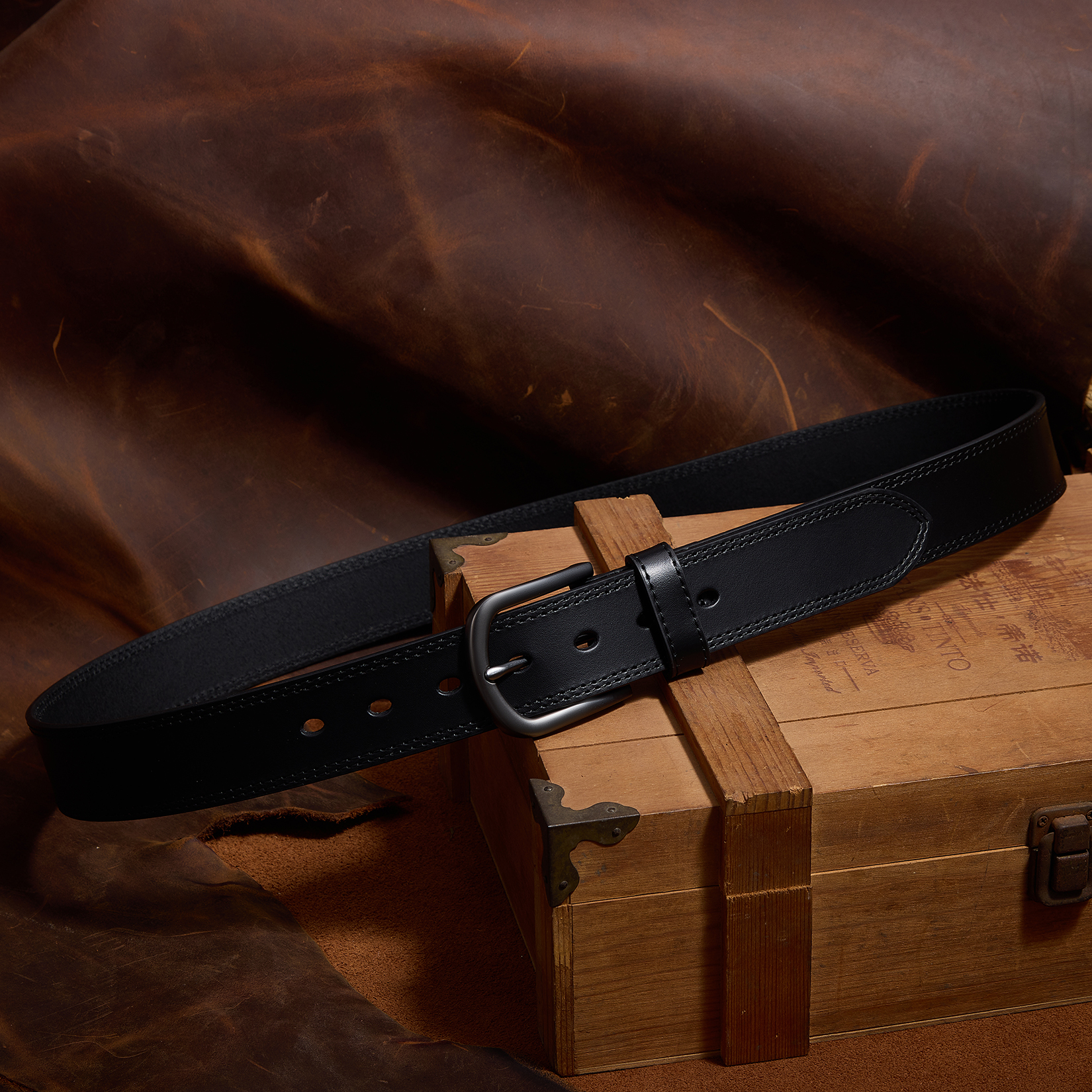 Fianmy Men's Full Grain Leather Belt photo 8