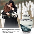 thumbnail image 3 of Misty Mountain Forest Landscape Artisan Tribute - Unique Large Cremation Urns, Handcrafted Memorial Beauty - Funeral Urns For Human Ashes - Memorial Urns 10 Inch, 3 of 5
