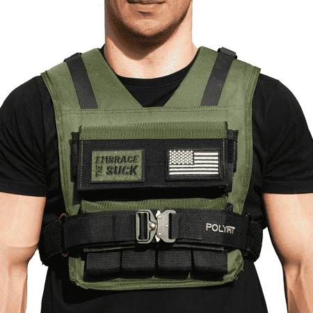 Adjustable Weighted Vest for Men and Women - Weight Vest with Iron Weights - GREEN - 16KG