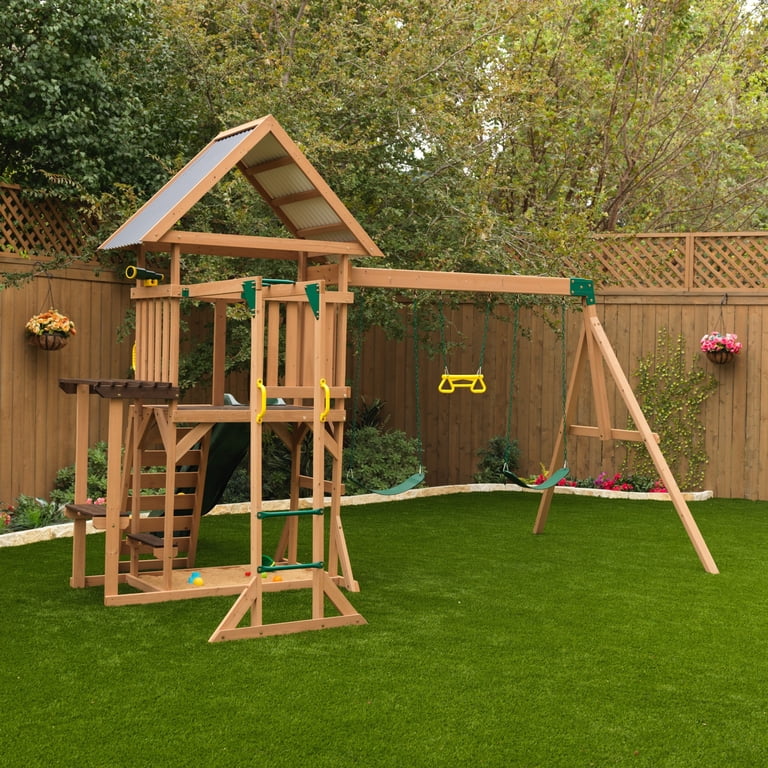 swing SPORTSPOWER Starlight LED Light-Up Metal Swing Set with 5 ft