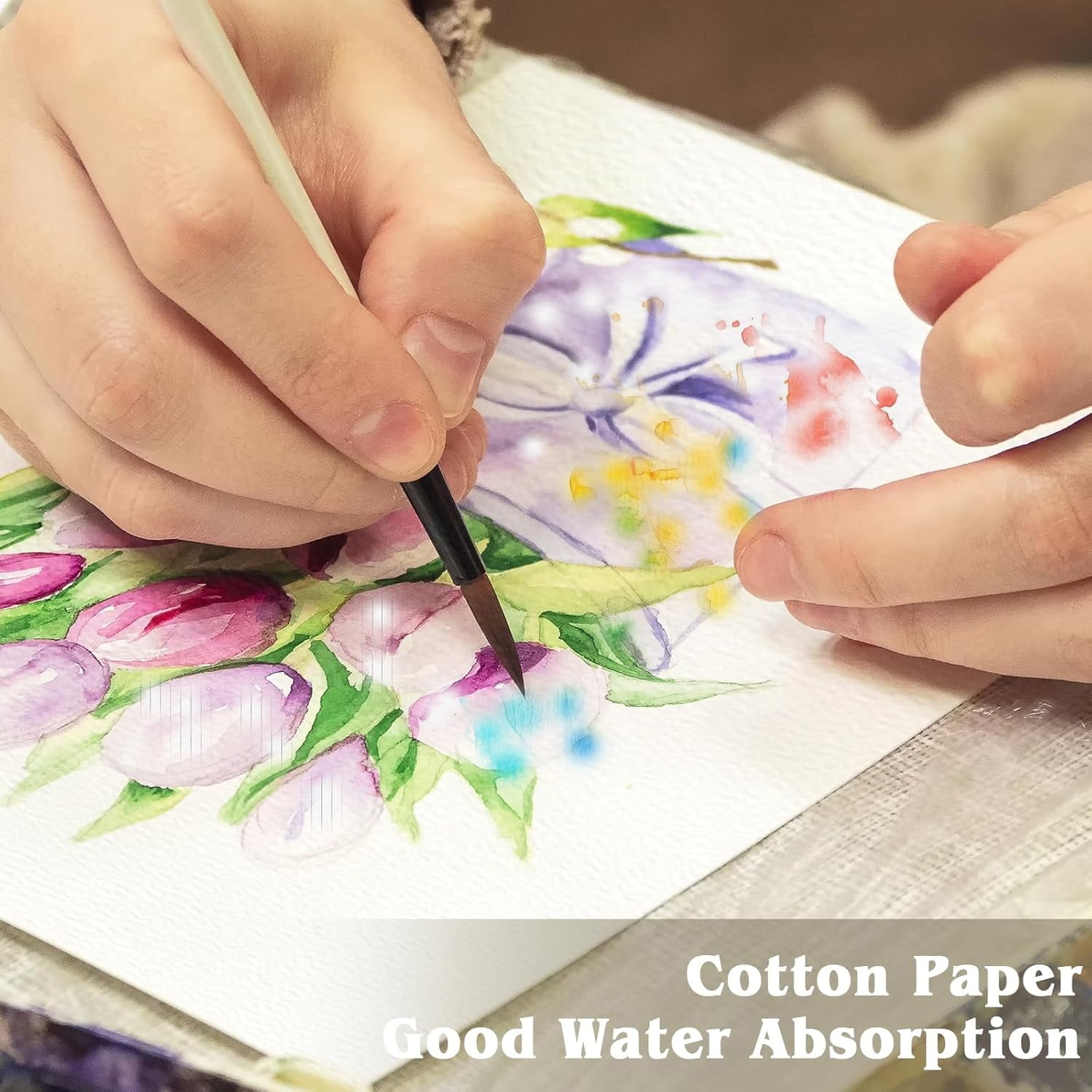 100 Sheets Watercolor Paper Bulk, 200 GSM Cotton Cold Press White Paper, 5 x 7 Inch, Perfect for Kids, Students, Artists