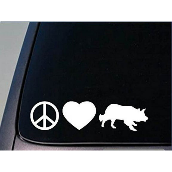 Peace love Border Collie sticker *H95* 8" vinyl herding dog