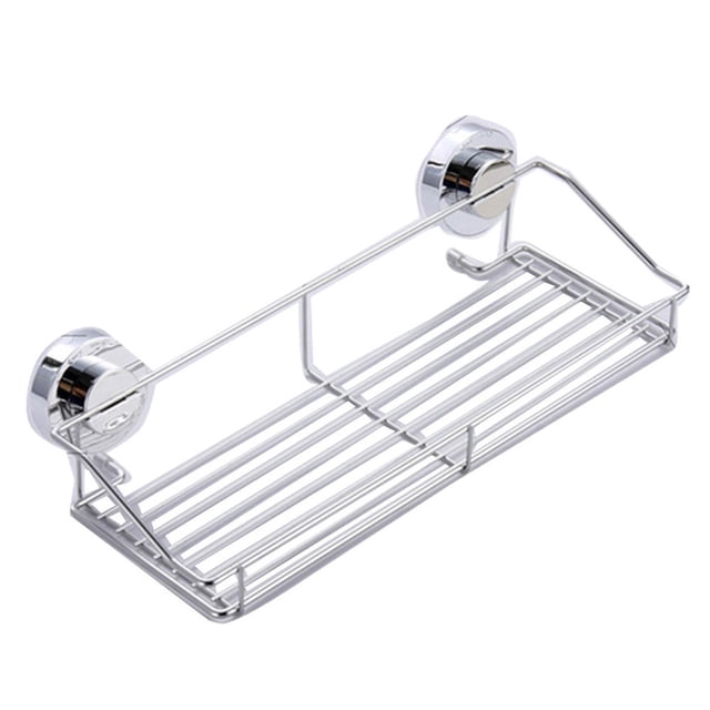 Caja de Almacenamiento de Succión de Baño sin Taladro con Tazas de Succión Fuertes - Organizador de Acabado Cromado Inoxidable para Fregadero de Ducha Contador de Cocina