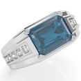 thumbnail image 2 of Men's Lab-Created Alexandrite Diamond Channel Ring In Solid 14k White Gold, 2 of 6
