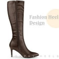 thumbnail image 4 of Unique Bargains Pointed Toe Side Zipper Stiletto Heel Knee High Boots for Women, 4 of 6