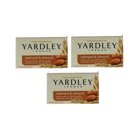 Yardley London Oatmeal & Almond Bath Bar, 4.25 oz ea. 3 PACK