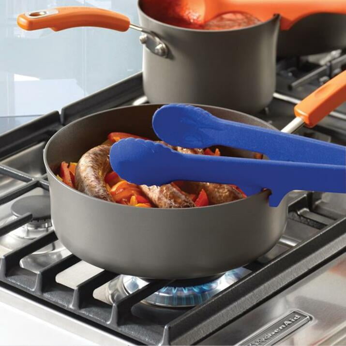Rachael Ray 15 Inch Non-Stick Lazy Food Tongs with Soft Grip Handle