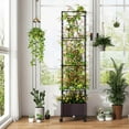 thumbnail image 2 of Costway 2 PCS 67" Planter Raised Garden Bed with Planter Box &Trellis Adjustable Height, 2 of 10