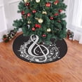 thumbnail image 2 of FMSHPON Gray Music Note Xmas Christmas Tree Skirt Stand Mat for Holiday Party Decoration Indoor Outdoor 48 inches, 2 of 3