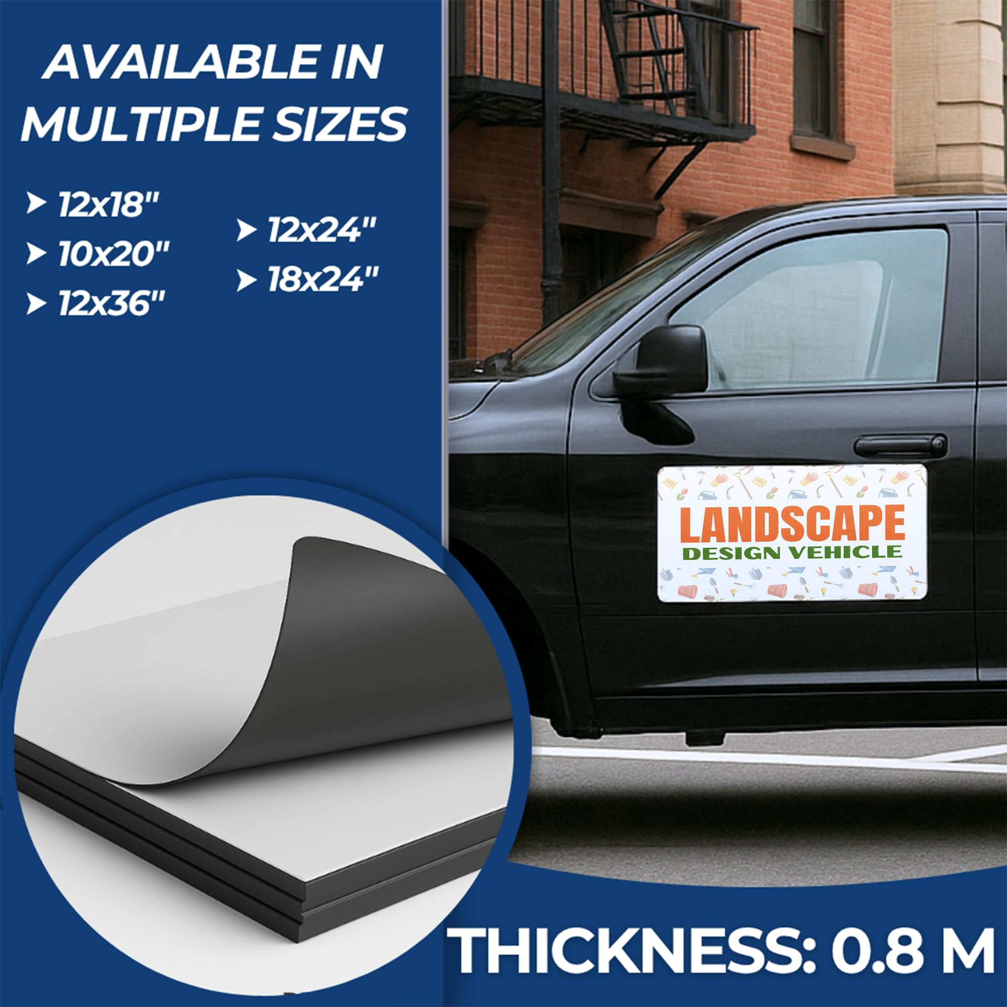 Landscape Design Car Magnet Sign by DC | Flexible Car Magnetic Sheets with Adhesive Backing | 12"x24" Bumper Magnet Sticker for Vehicles, Trucks & Business Advertising Signs | 2 PC | Made in USA