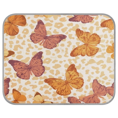 Pet Cooling Mat Breathable Ice Silk Dog Cooling Pad Foldable Summer Sleeping Mat Leopard Print Butterfly for Dogs & Cats 38.6×23.6in