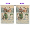 thumbnail image 2 of Hello Winter Vintage Schnauzer Enjoys Snowy Day with Snowman House Flag 28x40in Double Sided Miniature Schnauzer Dog Lover Outdoor Decor - 12019, 2 of 5