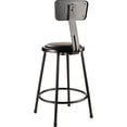 thumbnail image 4 of 24" Heavy Duty Vinyl Padded Steel Stool with Backrest - Black, 4 of 7