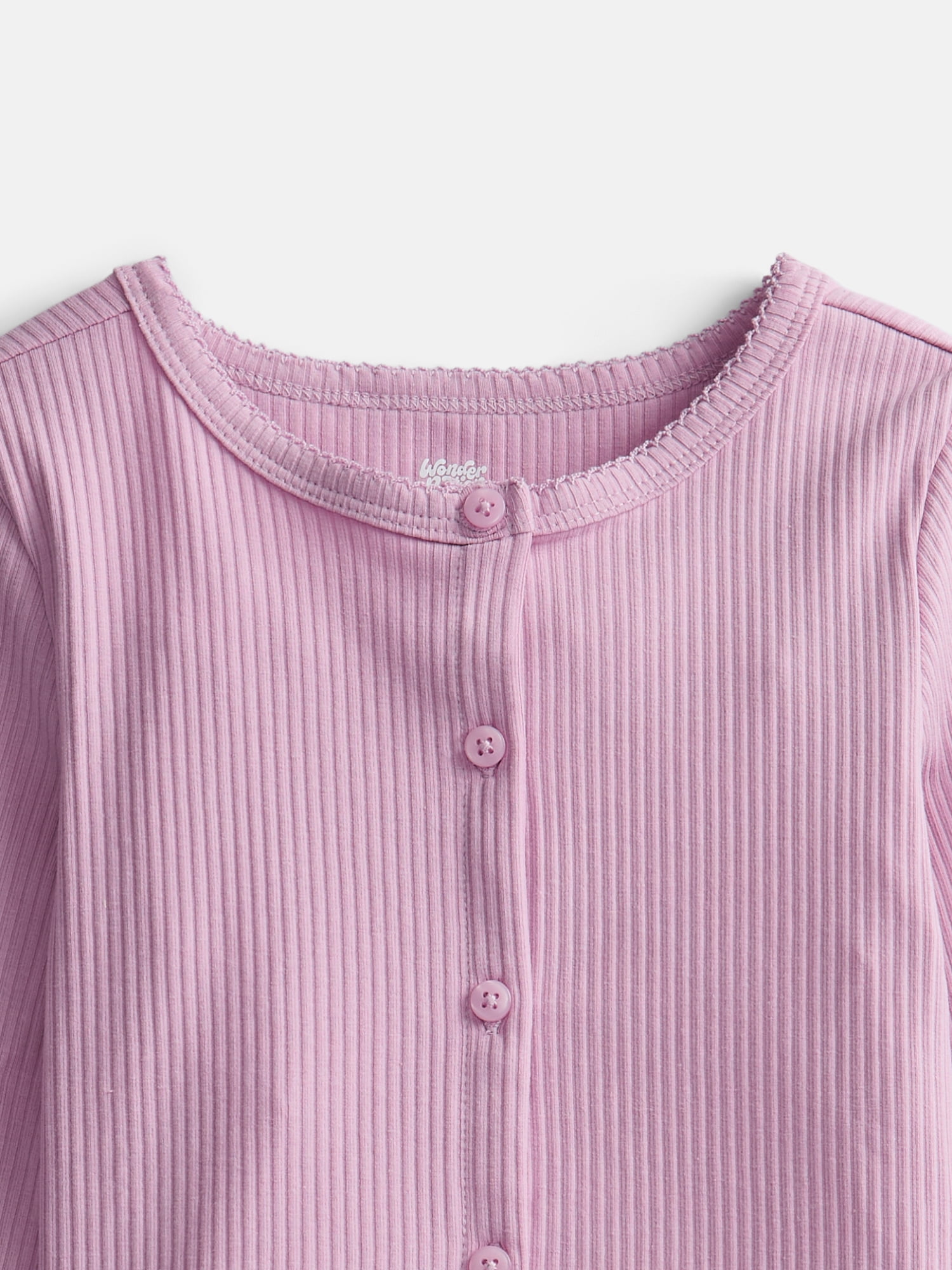 Wonder Nation Toddler Girls' Ribbed Cardigan with Long Sleeves, Sizes 18M-5T