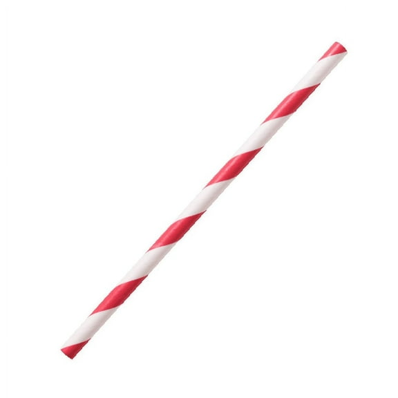 Karat Earth Christmas Paper Straw, Red Spiral (5.25") - 2,000 ct