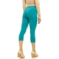 thumbnail image 3 of LMB Capri Leggings for Women Buttery Soft Polyester Fabric, Teal, XS - L, 3 of 5