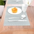thumbnail image 5 of LNWH Grey Texture Abstract Pattern Placemats, 4 PCS Heat Resistant Washable PVC Table Mats, 18"x12", 5 of 6
