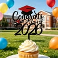 thumbnail image 5 of 1 Pcs Glitter Class of 2026 Cake Topper – Congrats Grad Cap Decoration for High School and College Graduation Party – 2026 Graduation Supplies for Cake and Dessert Table, Black-4, 6.10x3.94 Inch, 5 of 6