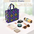 thumbnail image 5 of FORMRS Womens Corduroy Tote Bag Crossbody Shoulder Purse Handbag with Detachable Strap, Purple Stained Glass Pattern, 5 of 7