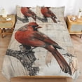 thumbnail image 6 of 3 Pcs Soft Bedding Set, Includes 1 Duvet Cover with Zipper And 2 Pillow,Shams Red Bird Northern Cardinal Full(79"×90"), 6 of 8