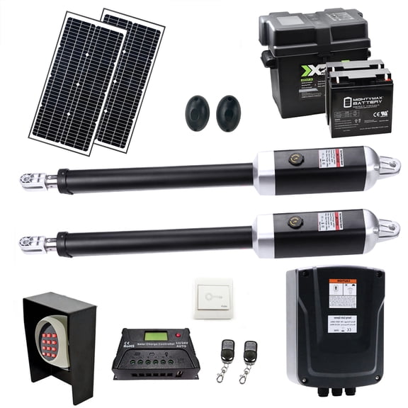 ALEKO GG1700GLD Full Solar Kit Gate Operator for Dual Swing Gate up to 2200 lbs