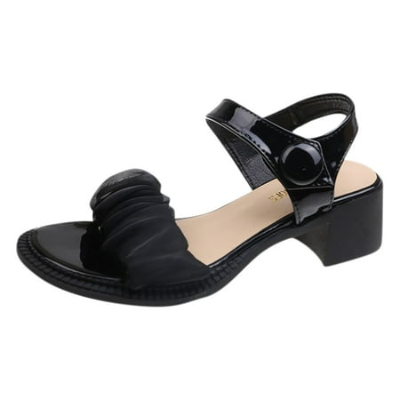 

MIARHB Women Summer Square Heels Open Toe Breathable Sandals Fashion Shoes