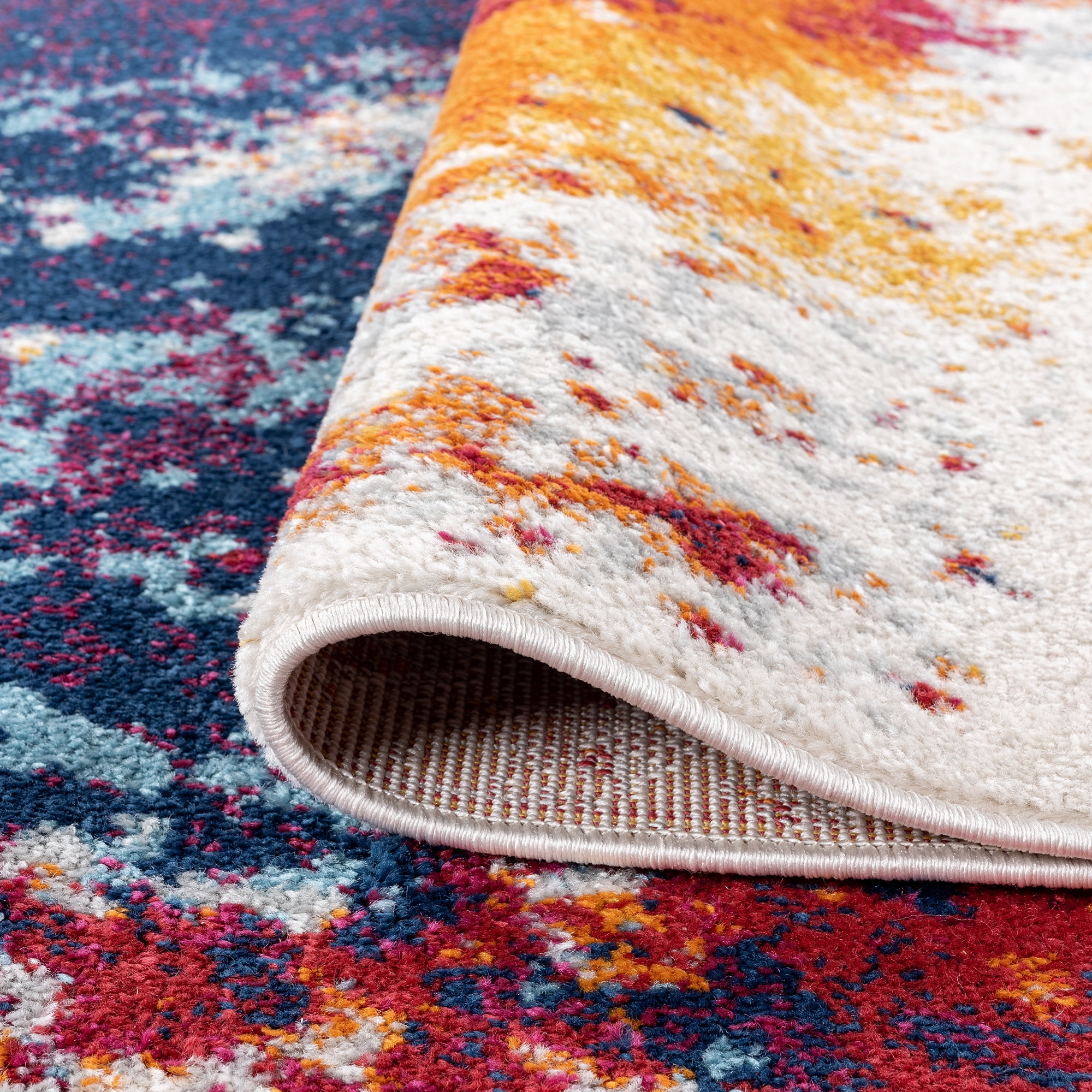 Diamond Contemporary 5' x 7' Multi-Color Polypropylene Indoor Area Rug
