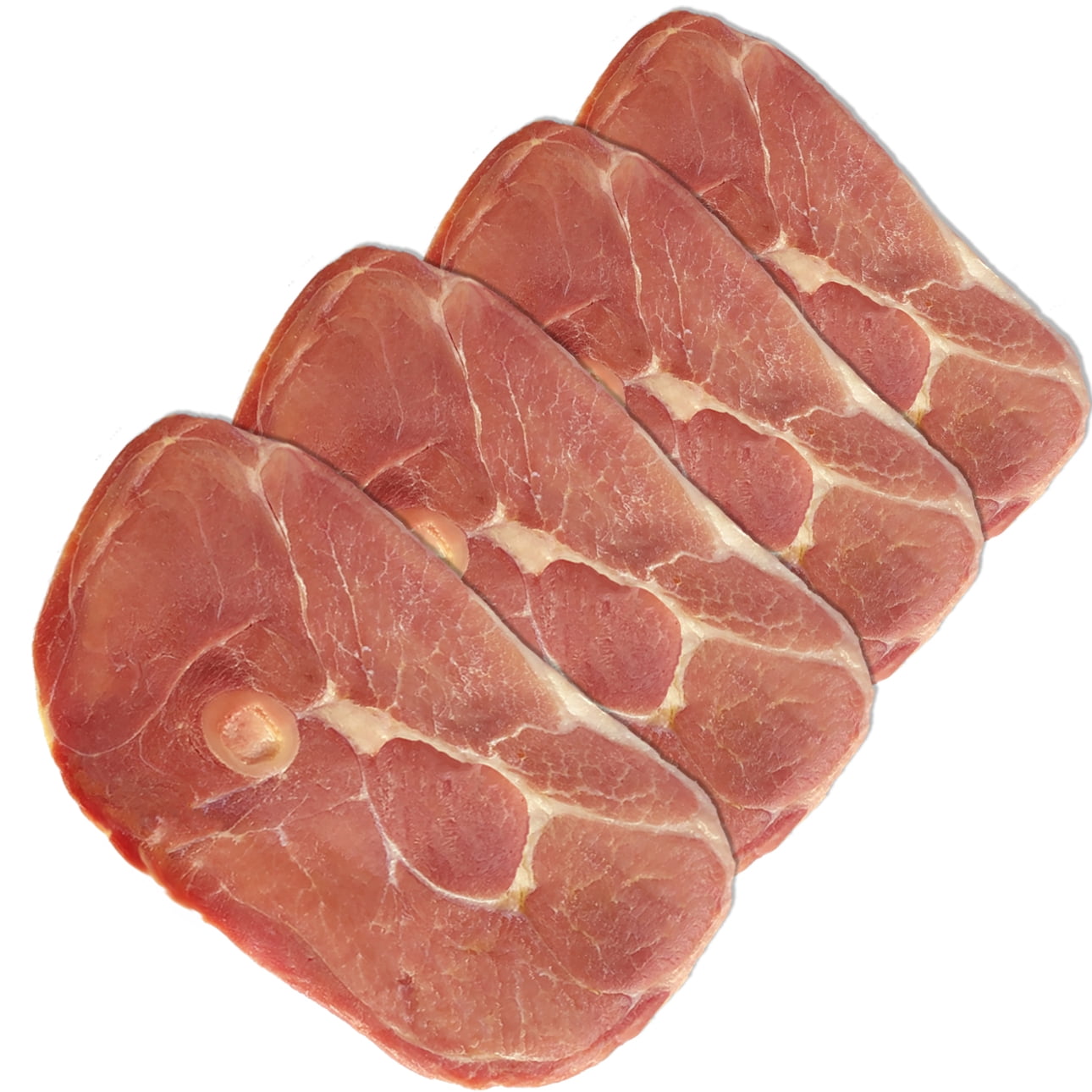 Rays Country Ham Steaks, 4 Thick-Cut 8oz Boneless Packs, 2lb Steak Slices , Dry-Cured, Shelf-Stable