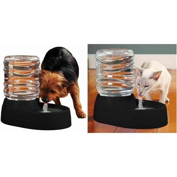 Electric Dog Water Bowl Dispenser - Large Automatic Slow Refilling Pet Water Fountain with Adjustable Pump, Keeps Water Fresh for Cats & Dogs – Refillable 3 Liter Bottle, Non-Skid Feet.