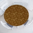thumbnail image 3 of Ambesonne Western Fitted Round Tablecloth, Horseshoe Motif Barn, 56"- 60" Diameter, Pale Yellow Brown, 3 of 5