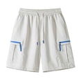 thumbnail image 4 of Aimik Contrast Pocket Shorts for Men Drawstring Closure Slim Fit Mens Athletic Shorts Summer Lightweight Fashion Shorts for Gym, 4 of 6