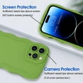 thumbnail image 2 of Case for iPhone 14 Pro Case Wave, Curly Frame Design for Women Girls, Cute Wavy Solid Color Aesthetic Phone Case Soft Flexible TPU Shockproof Full-Body Protective Case Cover 6.1 inch - Green, 2 of 12