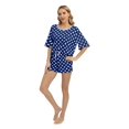 thumbnail image 6 of EFINNY Women's Pajamas Set Short Sleeve 2 Piece Soft Comfy Nightwear Set Retro Polka Dot Loungewear Sets,S-XXL, 6 of 6