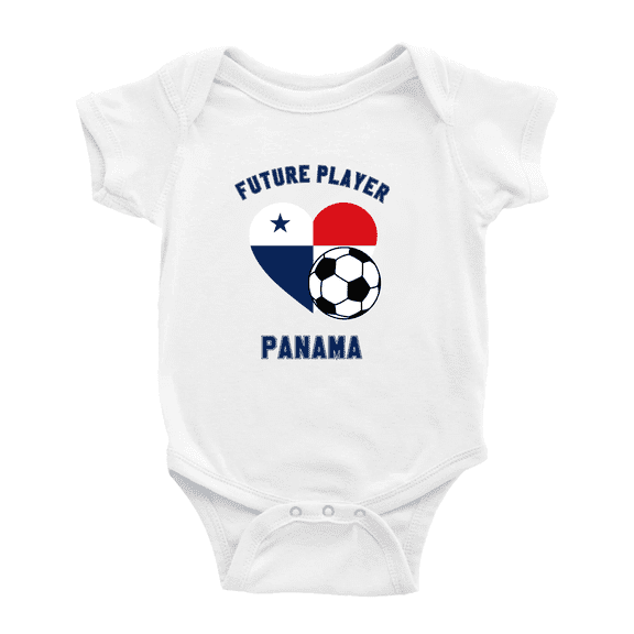 Future Soccer Player Panama Soccer Fan Cute Baby Bodysuit Romper (White, 0-3 Months)