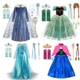 thumbnail image 2 of Vestido de princesa de Disney para niña, disfraz de Elsa, Anna, Frozen, ropa de noche de manga larga, Reina de la nieve, fantasía de boda, 2 of 4