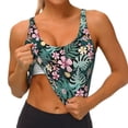 thumbnail image 3 of Picia Rose Flowers Sports Bra for Women,Padded Strappy Sports Bras Medium Support Yoga Bra with Removable Cups,Running Yoga Bra-, 3 of 9