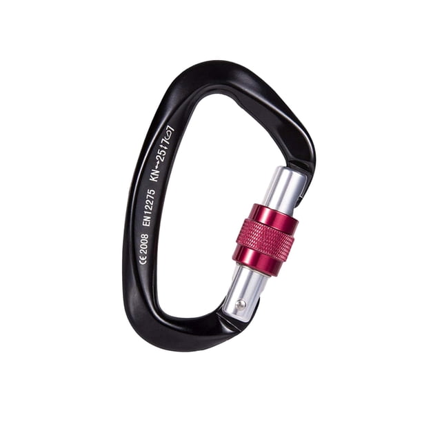 Mosquetones con anillos en D, piezas de clip de mosquetón, accesorio de aluminio, llaveros, mosquetones Negro