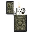 thumbnail image 4 of Zippo Skull Filigree Design Slim Black Matte Pocket Lighter, 4 of 6