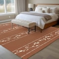 thumbnail image 4 of Brown Flowers Branch Area Rugs 6'x9', Washable Small Throw Rugs for Kitchen Dining room, Spring Summer Farmhouse Botanical Indoor Outdoor Rug Non-Slip Low Pile Carpet Runner Reversible Floor Mats, 4 of 8