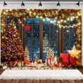 thumbnail image 2 of Christmas Backdrop, Winter Xmas Rustic Wooden Window Christmas Tree Backdrop for Photography Background, Happy New Year Kids Family Holiday Party Decorations Banner Photo Booth Studio Props,10X6ft, 2 of 5