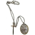 thumbnail image 5 of Archangel St. Michael Catholic Patron Steel Pendant Necklace Jewelry Divine Sword Senhield Protection l Divine Shield Protection Necklace Viking Necklace Gift for Men and Women-1PC, 5 of 8